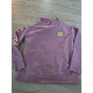 Simply Southern Pullover Hoodie Sweatshirt Purple Sunflowers Dog Camper Size Sma